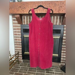 Red Corduroy Pinafore Vintage
